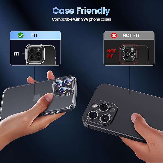 CACOE Camera Lens Protector for iPhone 15 Pro/15 Pro Max - Image 4