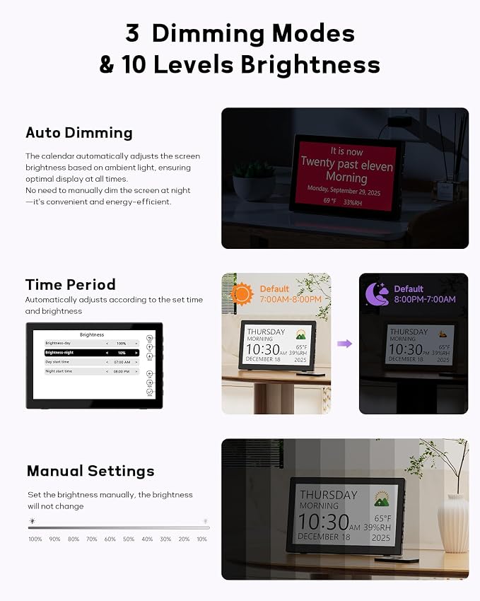 Mesqool 10.1" Dementia Clock for Seniors - Image 3