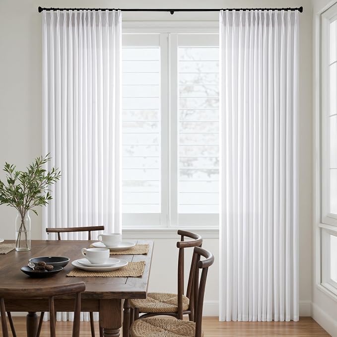 Memory Trained Pinch Pleated Curtains 108 Inches Long, Viral Linen Pinch Pleat - Image 4