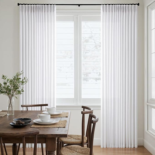 ANRODUO Memory Trained Pinch Pleated Curtains 96 Inches Long, Viral Linen Pinch by ANRODUO