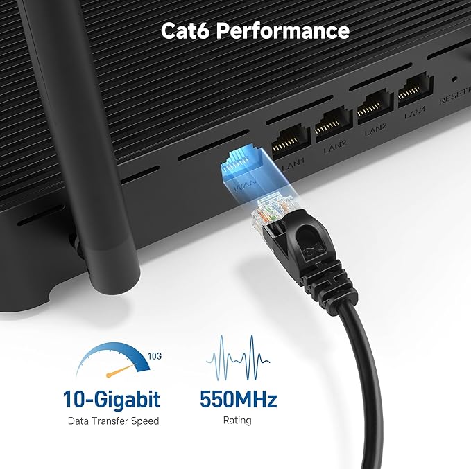Cable Matters 10Gbps 5-Pack Snagless Cat 6 Ethernet Cable - 7ft - Image 3
