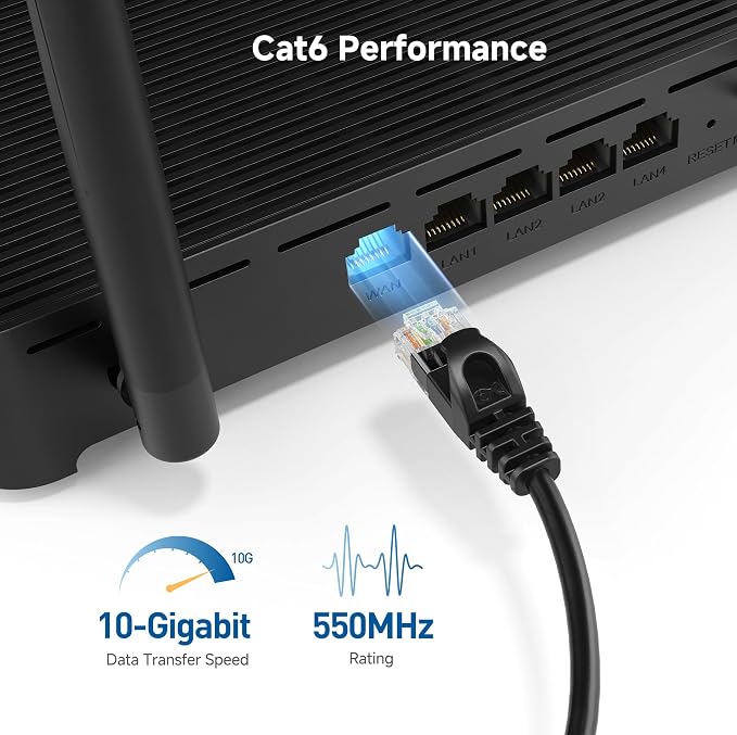Cable Matters 10Gbps 5-Pack Snagless Cat 6 Ethernet Cable - 10ft - Image 3