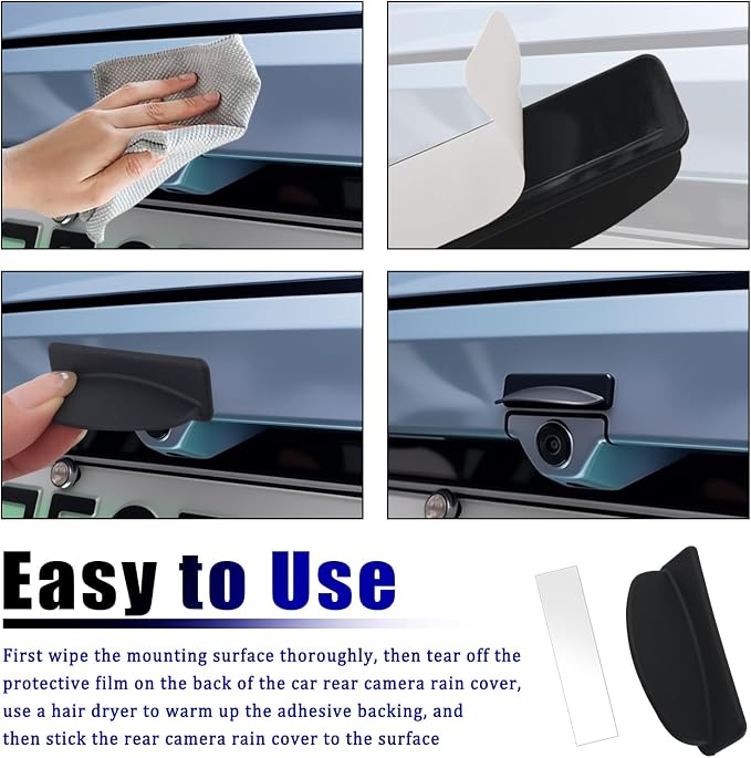 New Car Backup Camera Rain Shield, Self-Adhesive Car Reverse Camera Rain Cover - Image 5