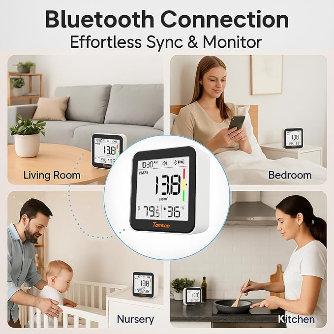 Temtop M10+ Indoor Air Quality Monitor & CO2 Meter - Image 7