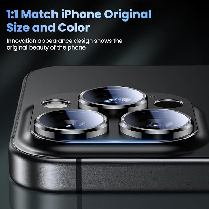 Uyiton Compatible with iPhone 16 Pro/iPhone 16 Pro Max Camera Lens Protector - Image 5