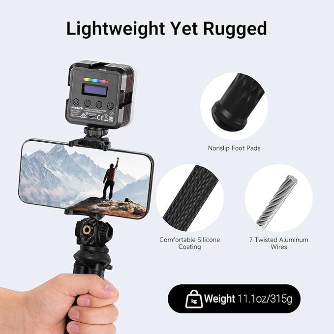 NEEWER Flexible Phone Tripod, Small Mini Camera Webcam Desk Stand, Phone Holder - Image 6