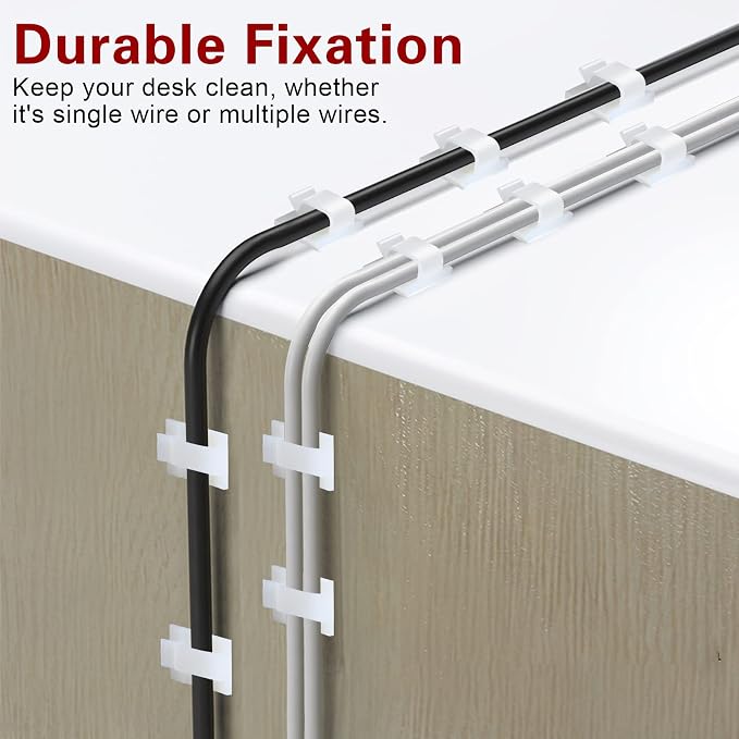 120PCS XHF Adhesive Cable Wire Clips White, Cable Staples Outdoor Cable - Image 7