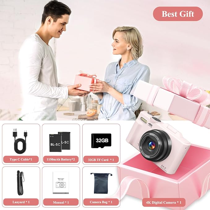 4K Digital Camera for Photography, 64MP Vlogging Camera for YouTube, WiFi Vlog - Image 7