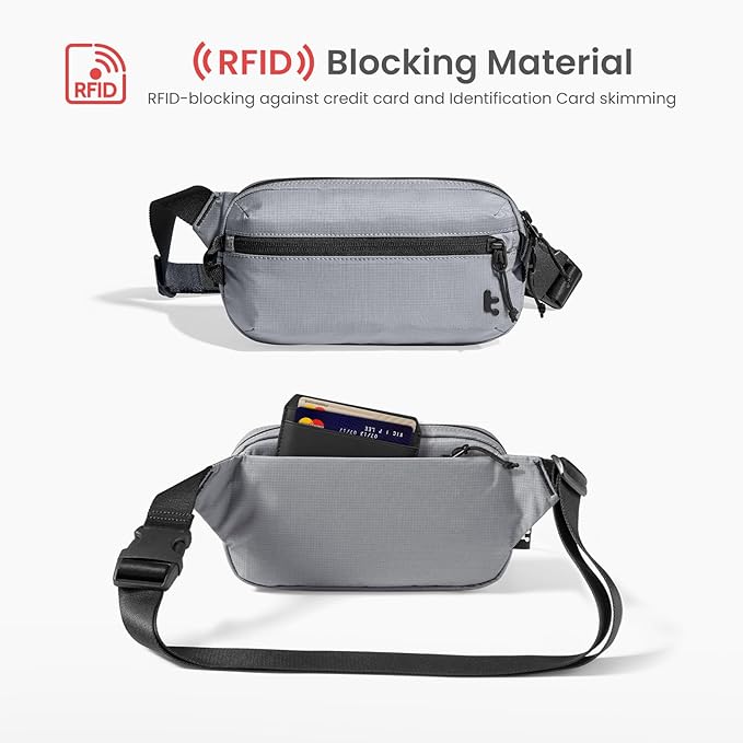 tomtoc 1.5L Sling Bag with RFID Blocking, Crossbody Bag Minimalist Chest - Image 4