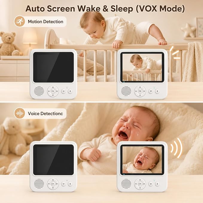 Baby Monitor with Camera and Audio, No WiFi Baby Monitor with 2.8" IPS Screen - Image 9