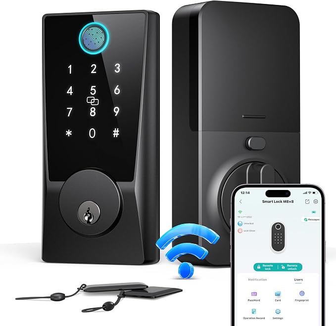 WiFi Smart Lock for Front Door, Built-in WiFi Deadbolt by AnyfirmSmartLock
