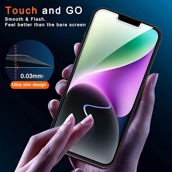 Ferilinso for iPhone 13/14 Privacy Screen Protector 2 Pack 9H Anti Spy Tempered - Image 7