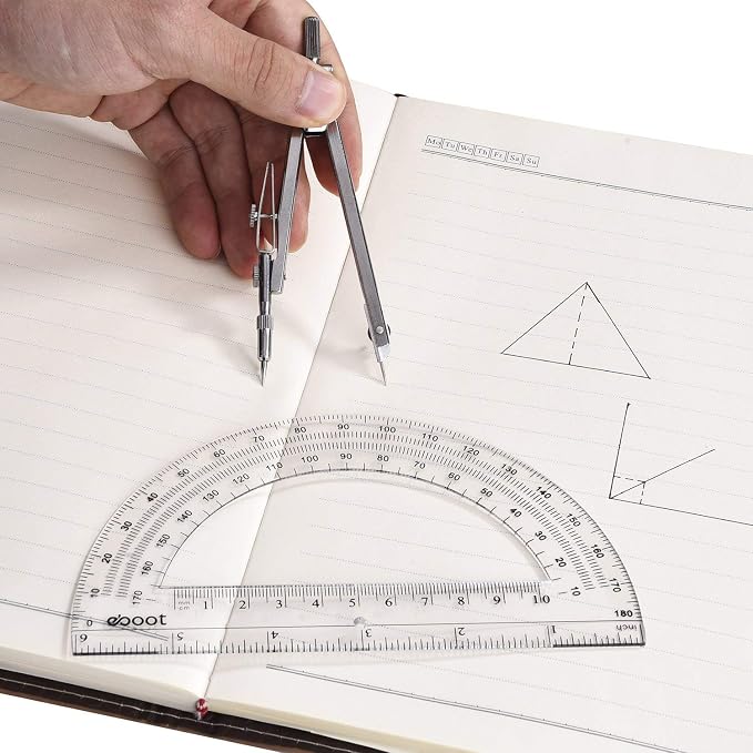 Drawing Compass and 6 Inch Protractor, Student Geometry Math Set - Image 3
