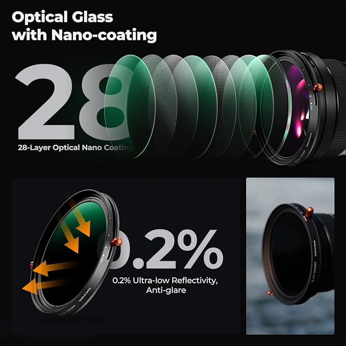 K&F CONCEPT 86mm Variable Fader ND2-ND32 ND Filter and CPL Circular Polarizing - Image 5