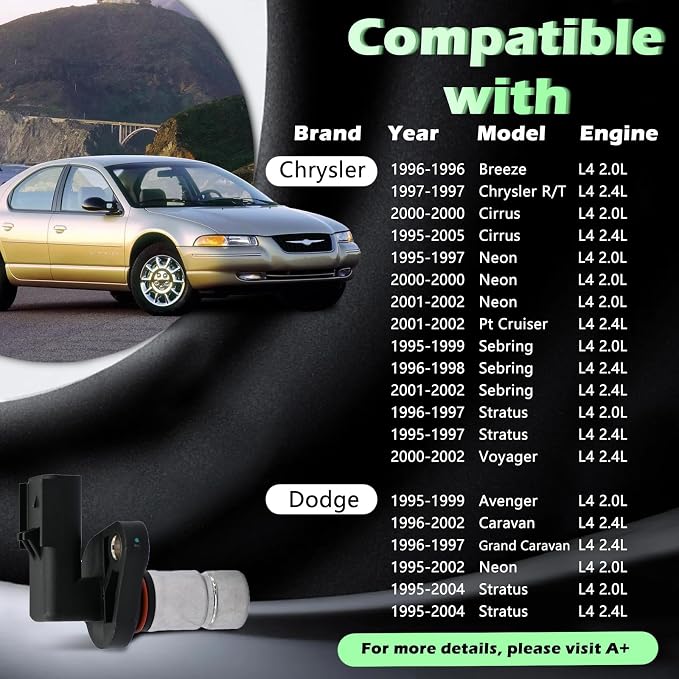 Engine Crank Crankshaft Position Sensor L4 2.0L Compatible - Image 3
