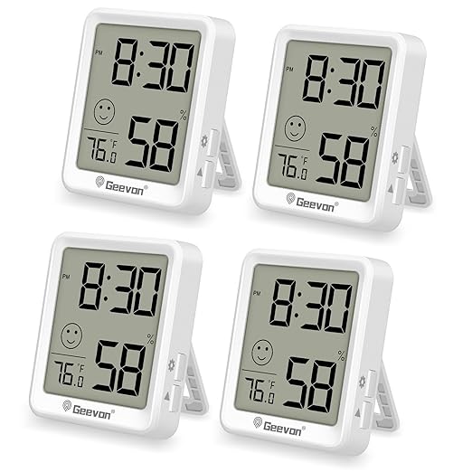 Geevon 4Pack Mini Indoor Thermometer Hygrometer by GEEVON