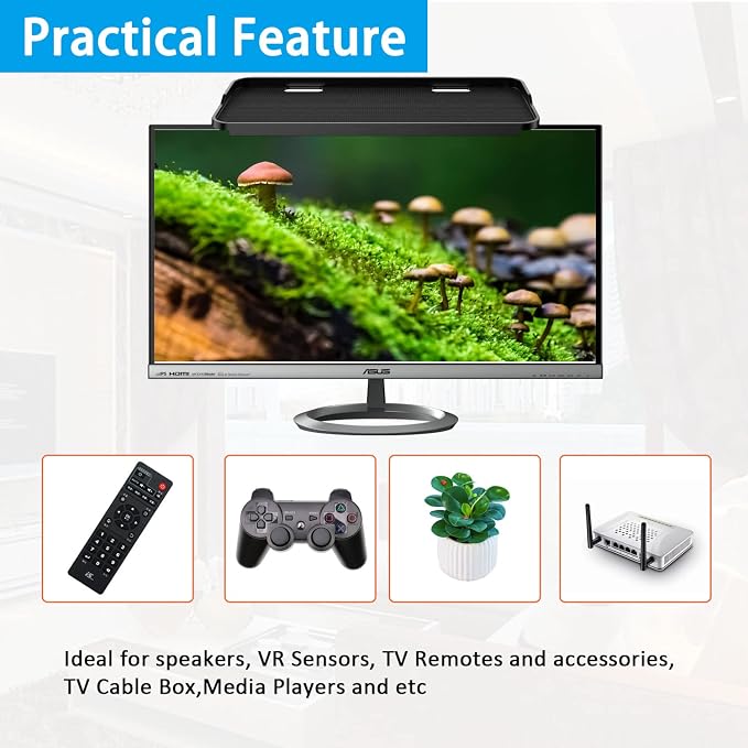 TV Top Screen Shelf Speakers Mount Adjustable Computer Monitor Shelf Storage - Image 3