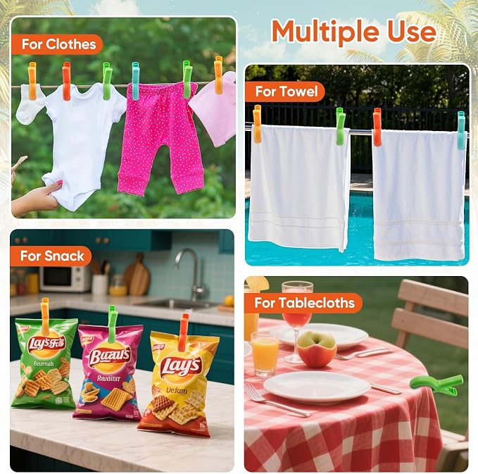 Towel Clips for Beach Chairs, 8 Pack Large Beach Towel Clips for Pool Chairs - Image 7