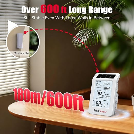 BaldrTherm Outdoor Indoor Thermometer Wireless Weather Station, Dual-Zone - Image 6