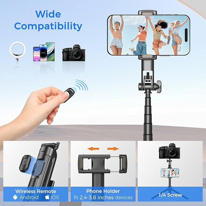 Selfie Stick Travel Tripod for Cell Phone - Image 6
