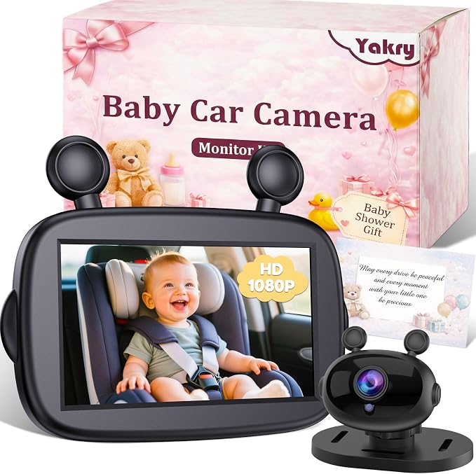 Yakry HD 1080P Baby Car Camera: Easy to Install 150° Wide Angle Car Seat Camera by Yakry