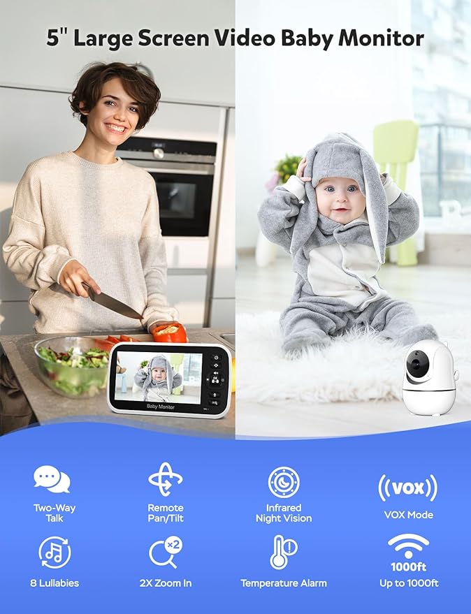 GoodBaby 5" Split Screen Baby Monitor - Image 3