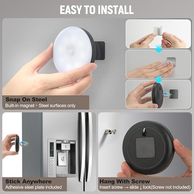 DWEPTU Motion Sensor Night Light 2 Pack LED Night Lights, Dusk to Dawn Motion - Image 4