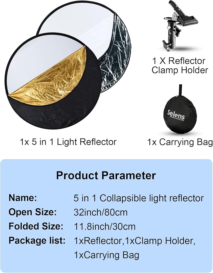 Selens Portable 32inch/80cm Light Reflector - Image 7