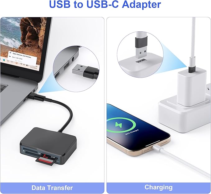 SD Card Reader, 4 in 1 USB C to SD/TF/CF/MS Card Reader - Image 3