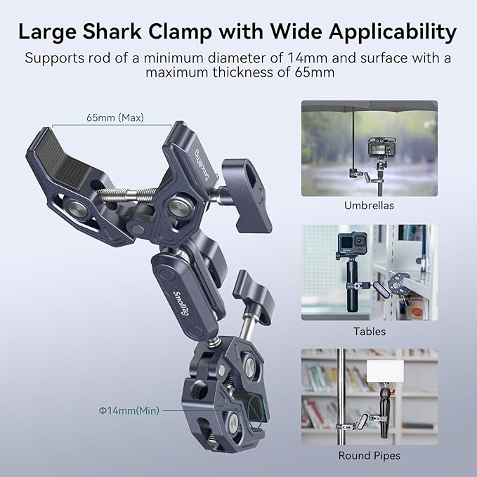 SMALLRIG Double Clamp Mount, Super Clamp Arm, - Image 3