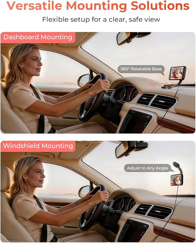 Wireless Baby Car Camera, Babyvue BV6 1080P HD Baby Car Monitor - Image 3
