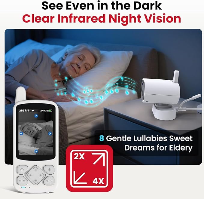 CallToU Elderly Monitor with Camera and Audio, 2-Way Talk Baby Monitors - Image 7