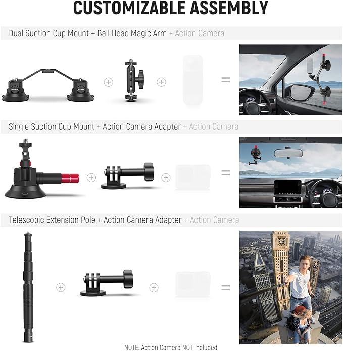 NEEWER Triple Suction Cup Car Mount Compatible - Image 6