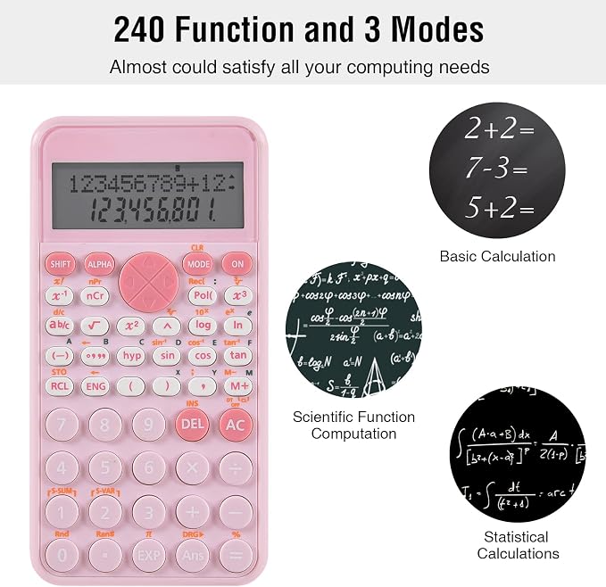 EooCoo 2-Line Standard Scientific Calculator, Portable and Cute School Supplies - Image 4