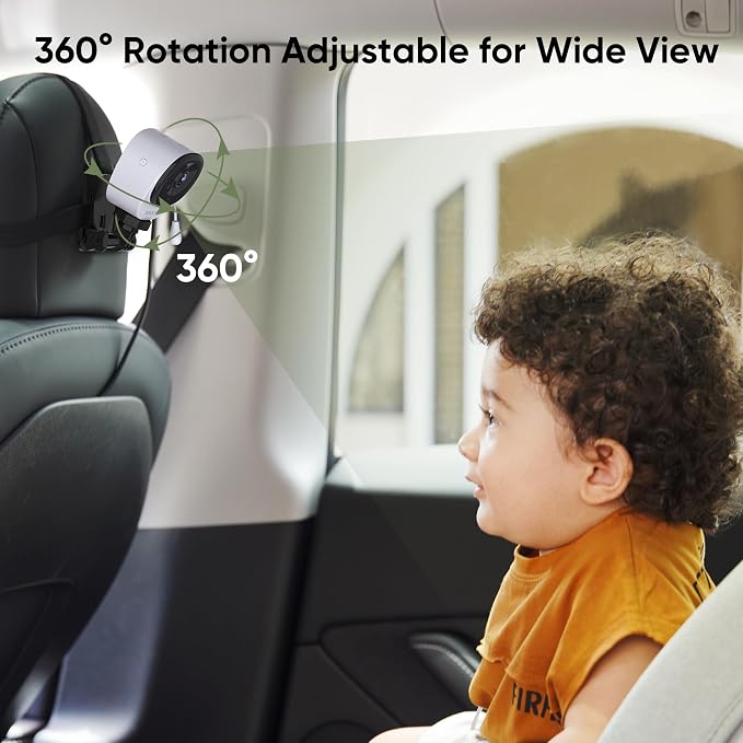 bonoch 2-in-1 Car Home Dual-Use Baby Monitor, 2 USB Powered Cameras - Image 7