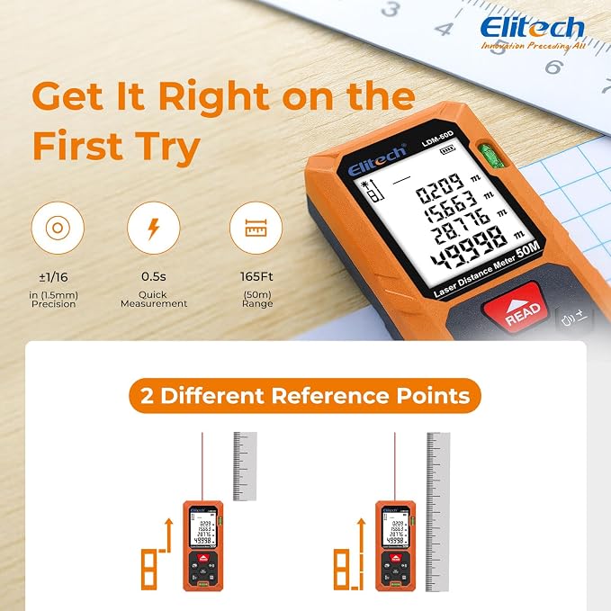 Elitech Laser Measuring Tool 165ft - Image 6