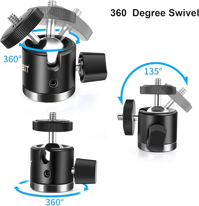 UTEBIT Super Clamp Mount with Mini Ball Head Mount, 1/4 Screw Hot Shoe Adapter - Image 4