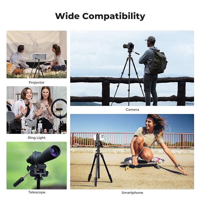 K&F CONCEPT Camera Tripod 76" for Travel, Video Tripod - Image 7