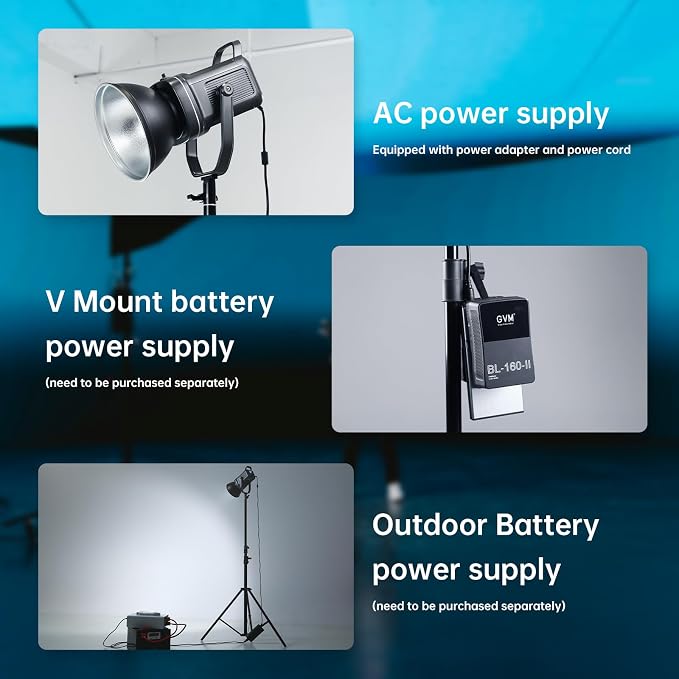 GVM 160W LED Video Light with Bluetooth Control, 5600K Photography Light - Image 8