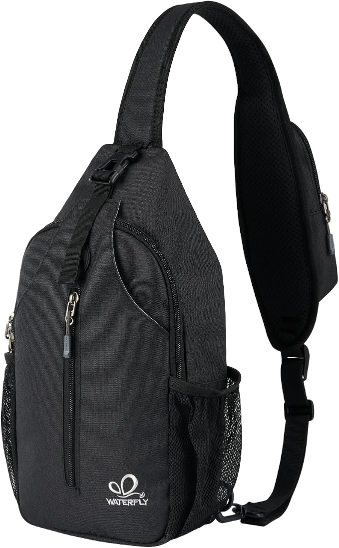 WATERFLY RFID Crossbody Sling Backpack Sling Bag Travel Hiking Chest Bag Daypack by Waterfly