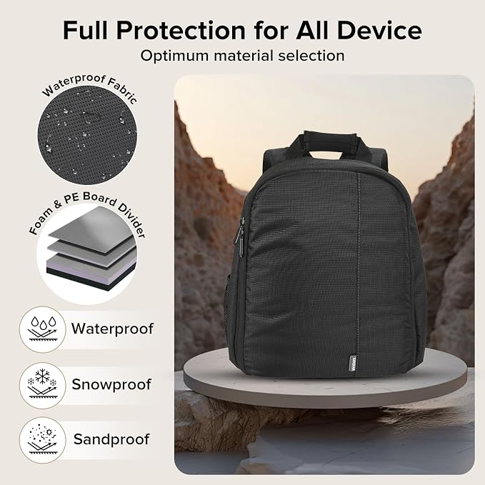 Camera Backpack Bag Small- Waterproof Professional DSLR Camera Bag Photography - Image 4