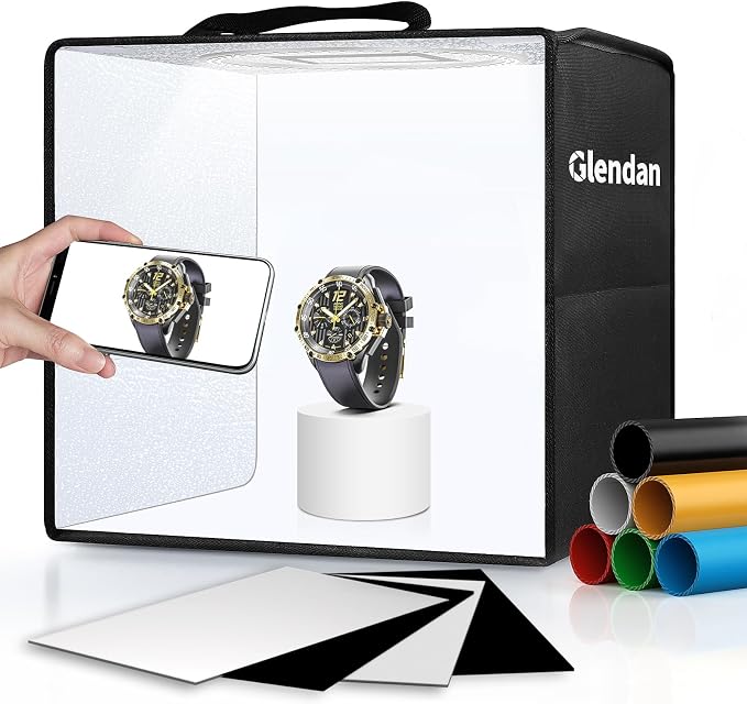 Glendan Light Box Photography, 6 Color PVC Backdrops, 4 Reflection Boards and 1 by Glendan