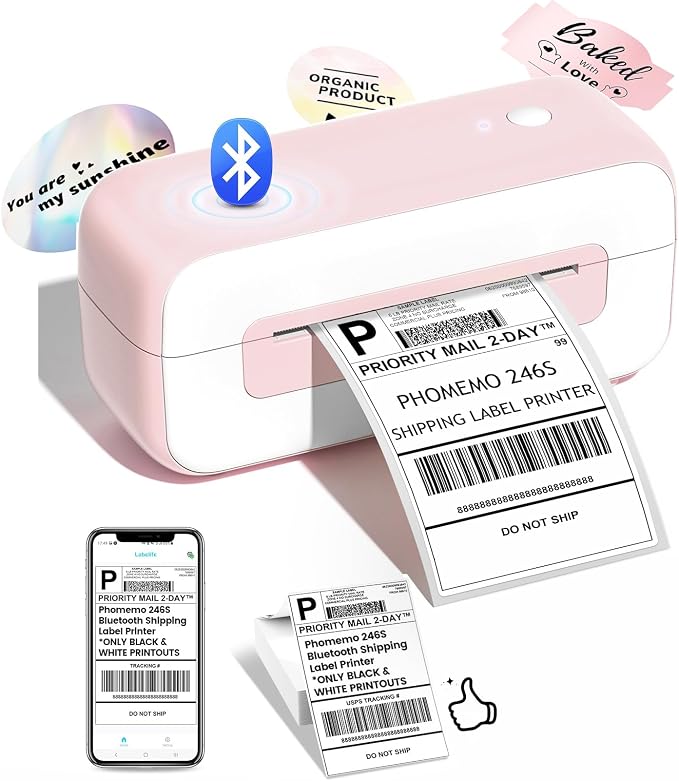Phomemo Shipping Label Printer- Bluetooth Thermal Label Printer 4x6 by Phomemo