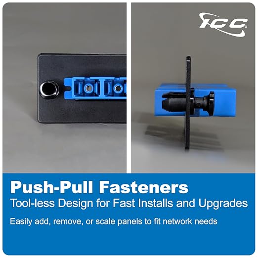 ICC SC-SC Fiber Optic Adapter Panel, LGX Compatible, 6 Fibers, Singlemode - Image 3