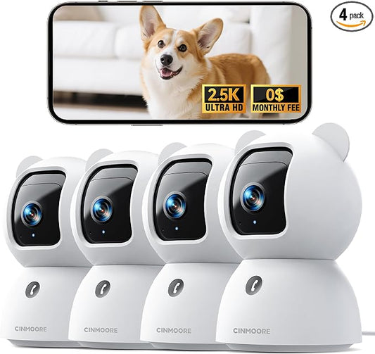 2.5K Indoor Security Camera 4pack, Free AI Person/Pet/Cry Detection, 4MP by Unknown