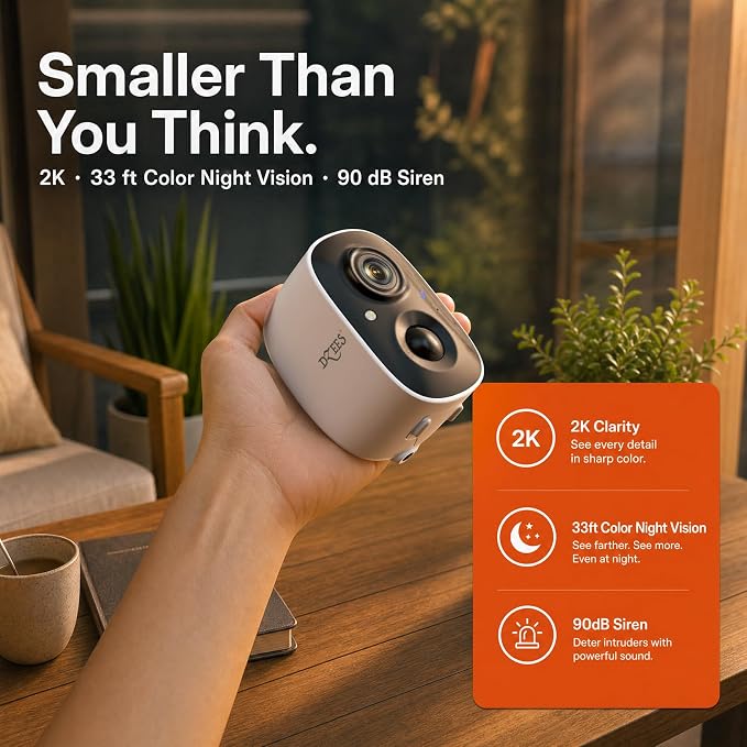 Dzees 2K Security Cameras Wireless Outdoor, Battery Powered AI Motion Detection - Image 2
