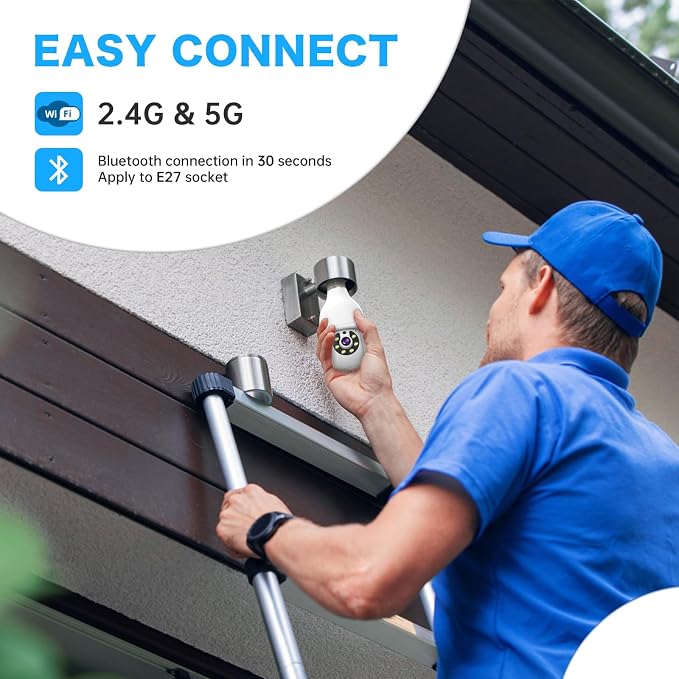 2K Light Bulb Security Camera 5G&2.4G WiFi Security Cameras Wireless Outdoor - Image 2