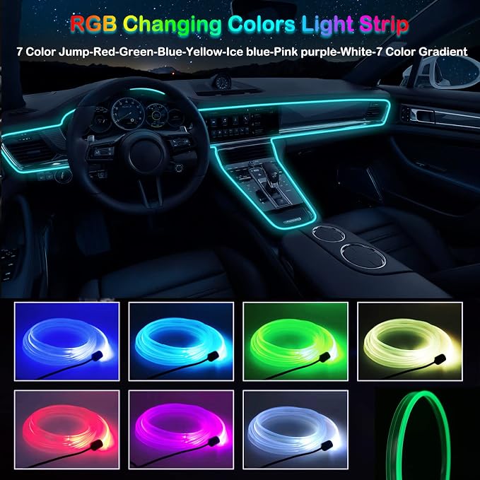 Jushope Interior Car LED Strip Lights, RGB USB Car Ambient Lighting, Car - Image 2