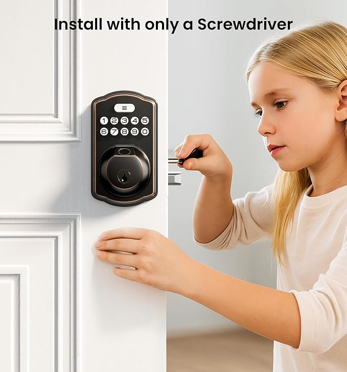 Veise KS02A Fingerprint Keyless Entry Door Lock, Auto Lock, Electronic Keypad - Image 13