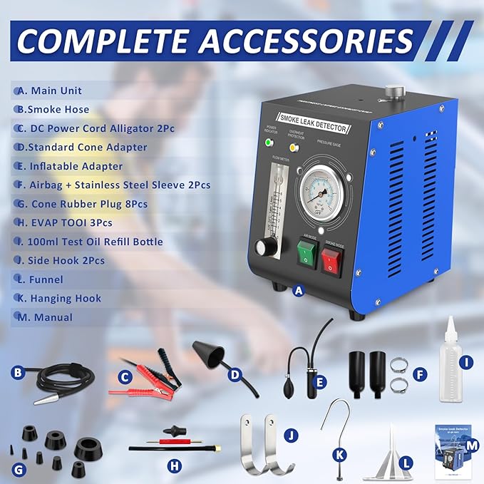Automotive Smoke Machine, 12V DC Upgrade Leak Detector - Image 6